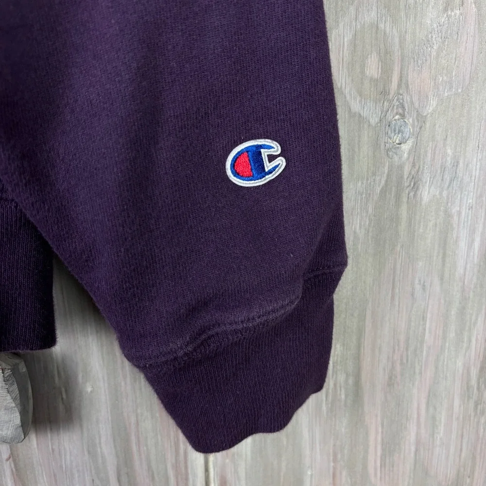 CHAMPION Reverse Weave Hoodie Sweatshirt Size L Plum Purple Pullover Grunge‎ VTG